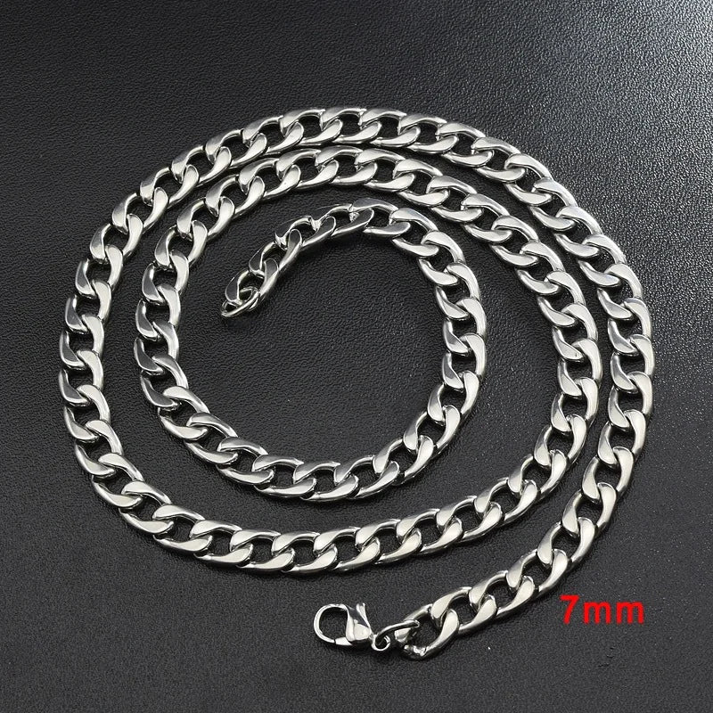 Stainless Steel Couple Necklace & Bracelet Set