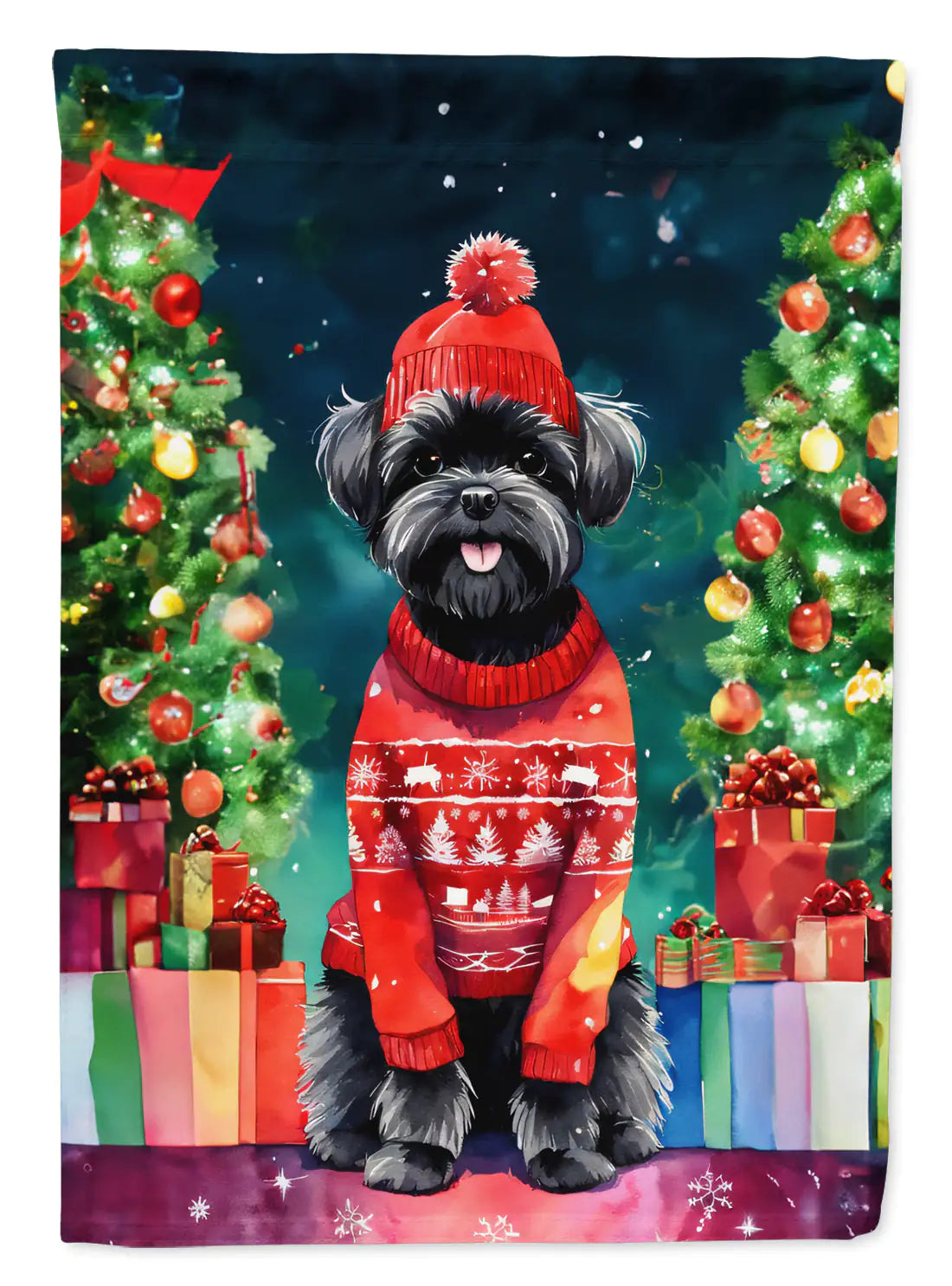 Affenpinscher Christmas Garden Flag