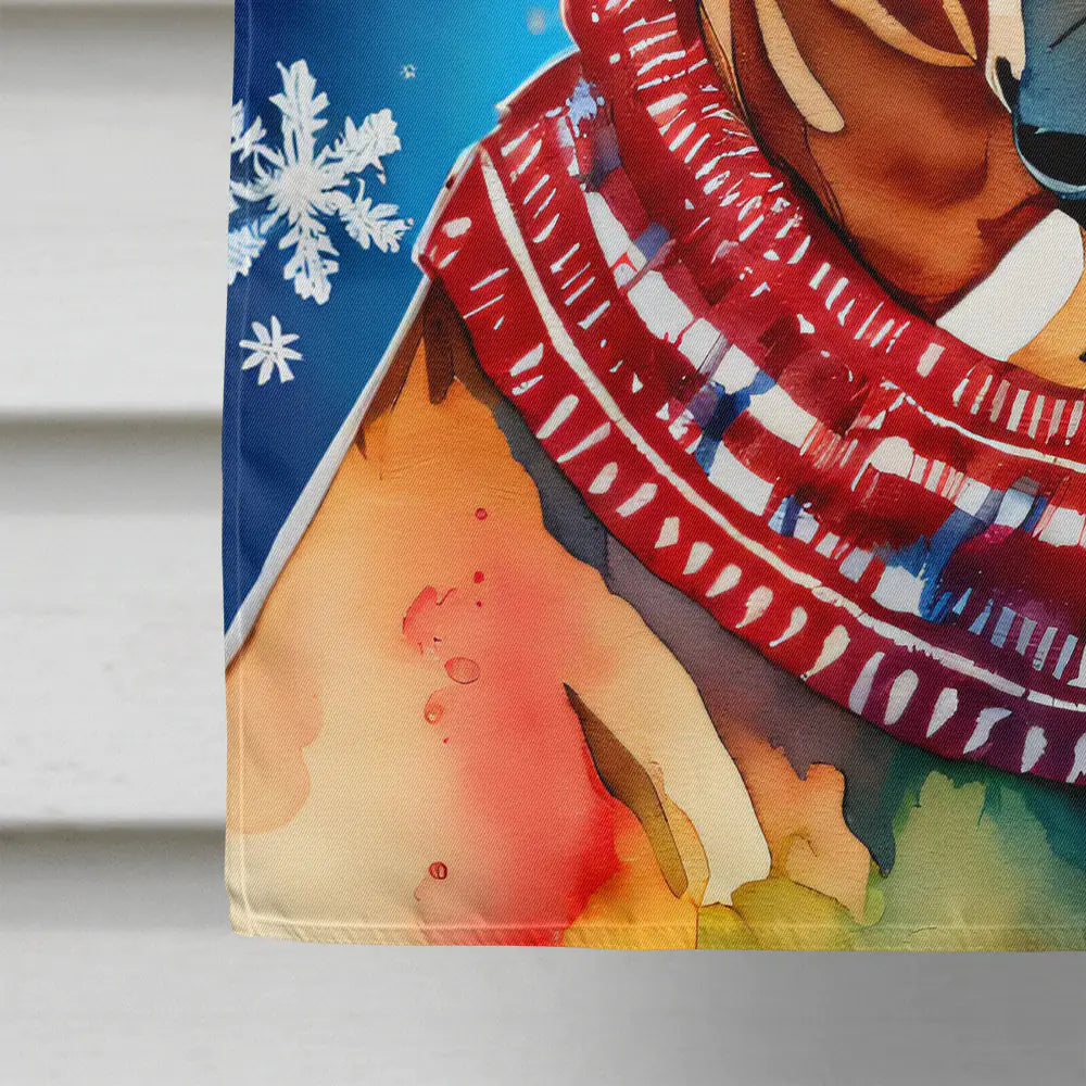 Boxer Christmas House Flag