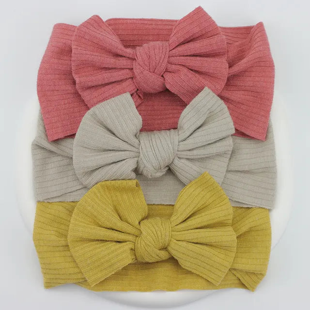 3Pcs/Lot Knit Baby Headband Bow Set