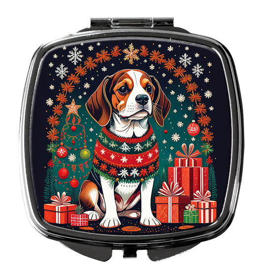 Beagle Christmas Compact Mirror