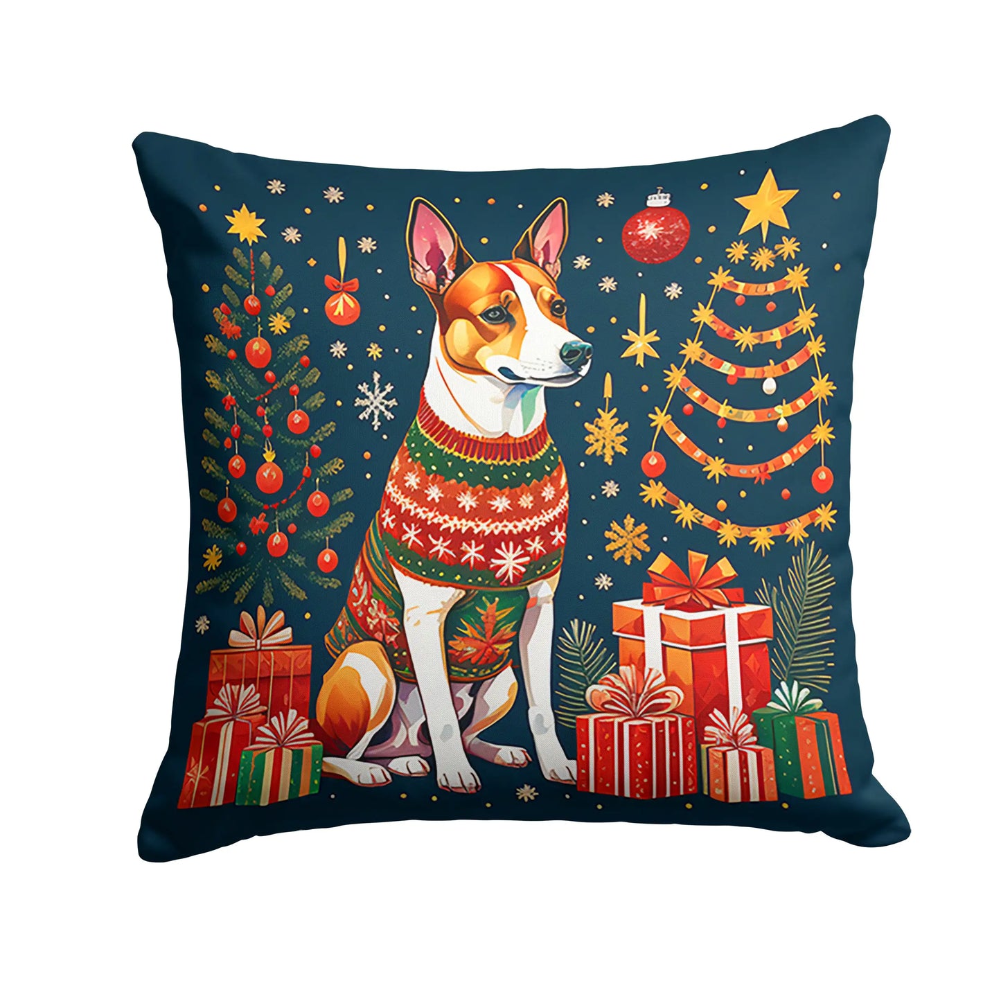 Basenji Christmas Throw Pillow