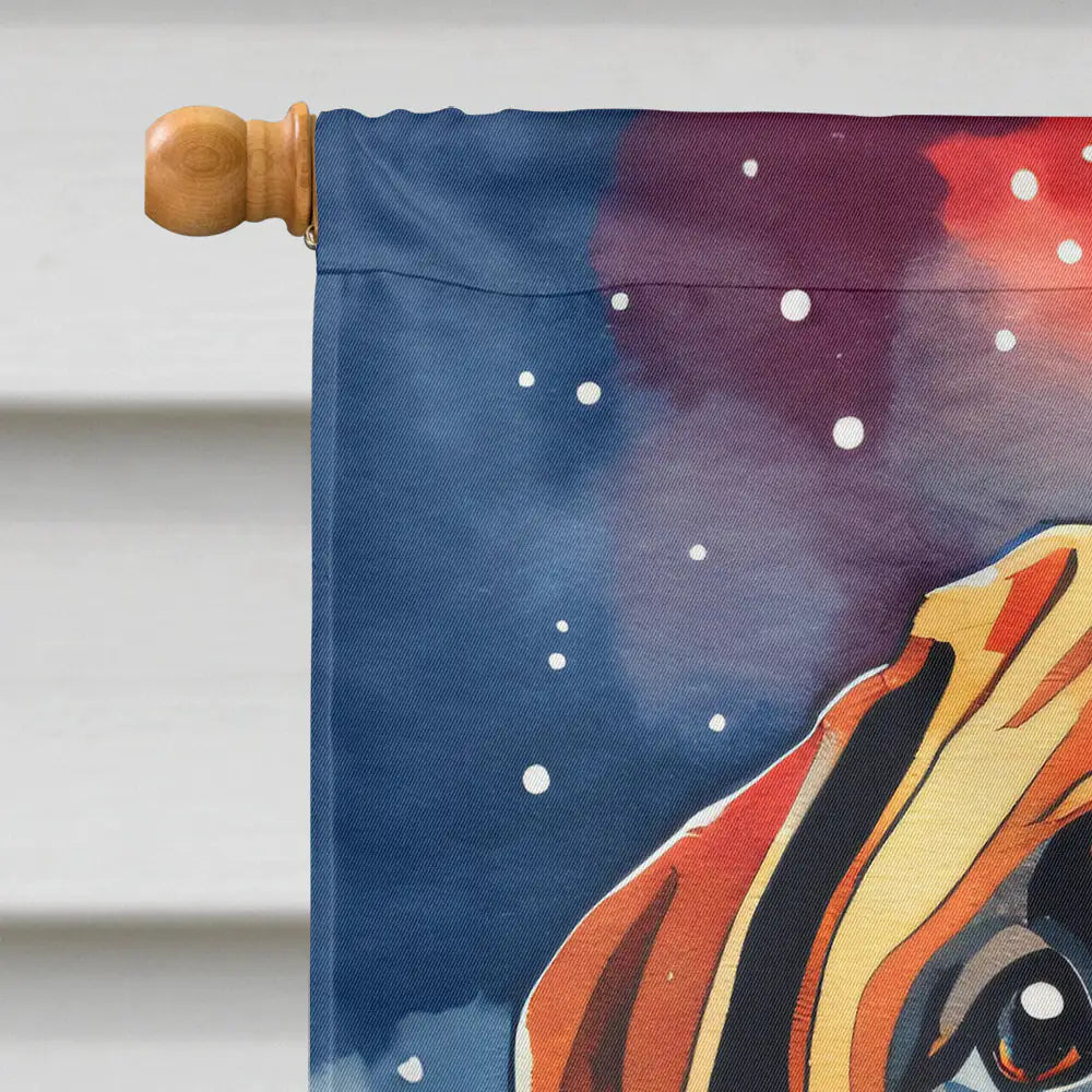 Bullmastiff Christmas House Flag