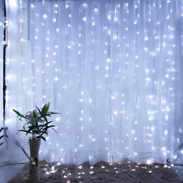 Christmas Lights Curtain Garland