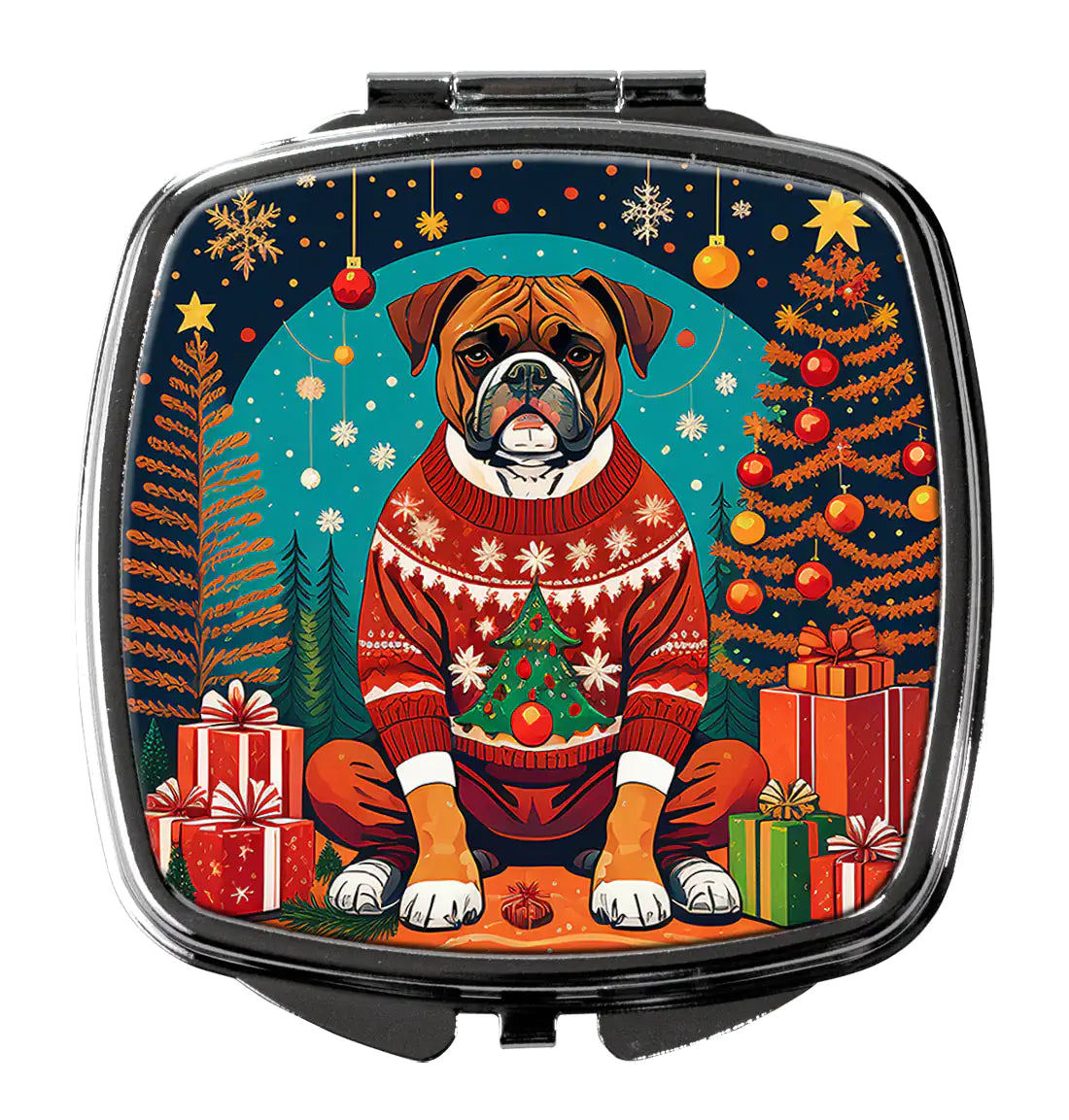 Boxer Christmas Compact Mirror