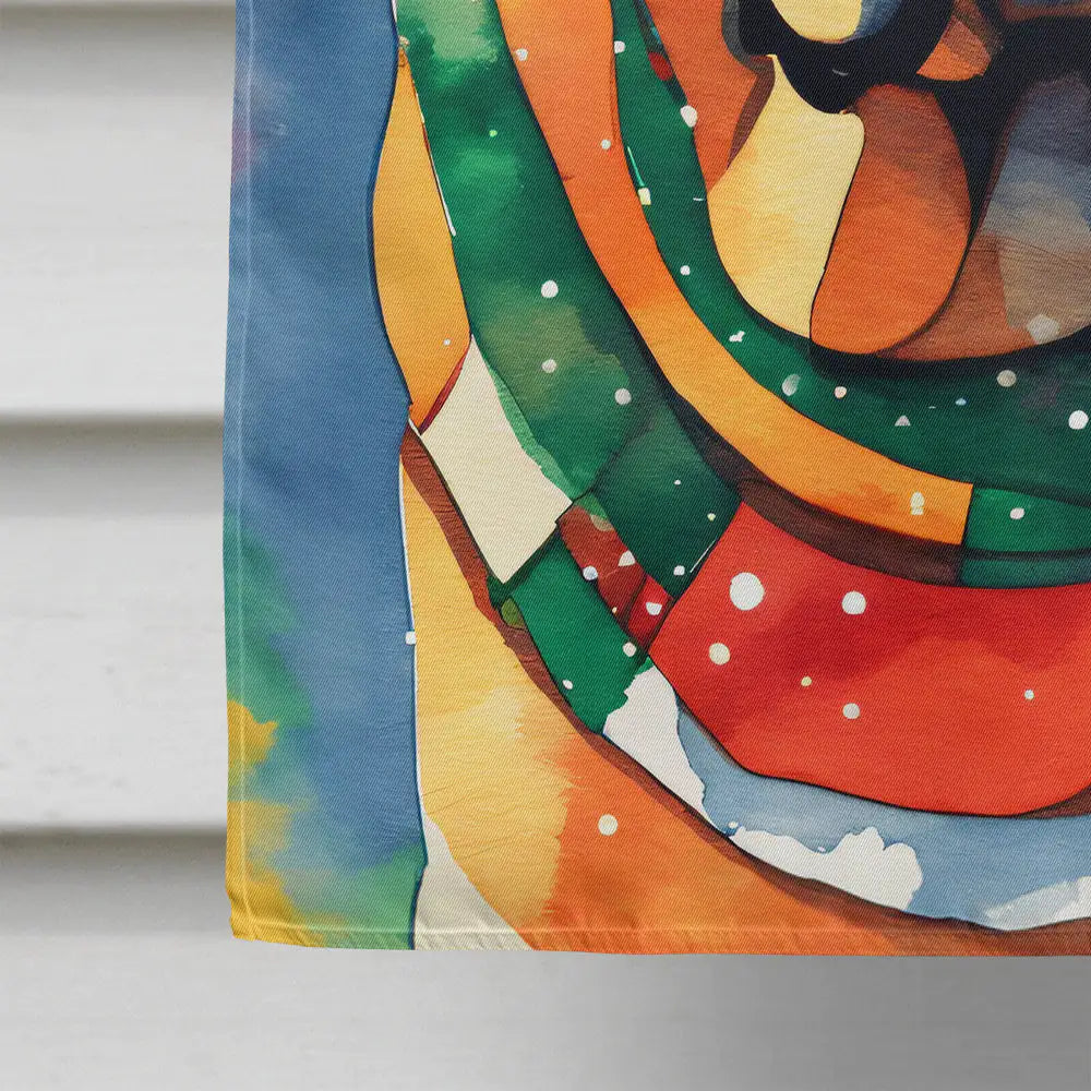 Bullmastiff Christmas House Flag