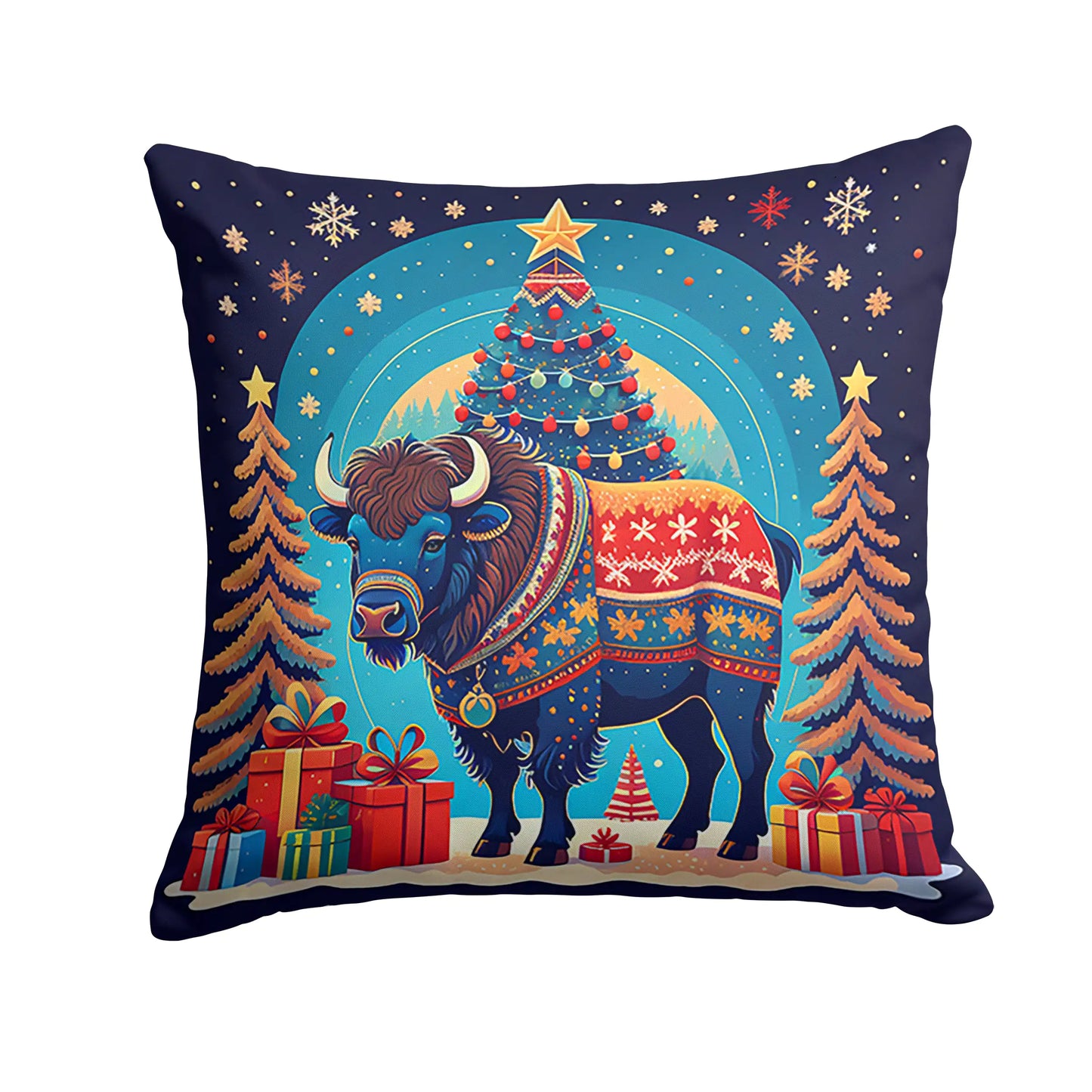 Buffalo Christmas Throw Pillow