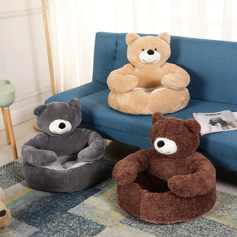 Super Soft Pet Bed Winter Warm Cute Bear Hug Cat Sleeping Mat Plush Large Puppy Dogs Cushion Sofa Comfort Pet Supplies