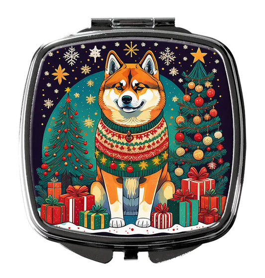 Akita Christmas Compact Mirror