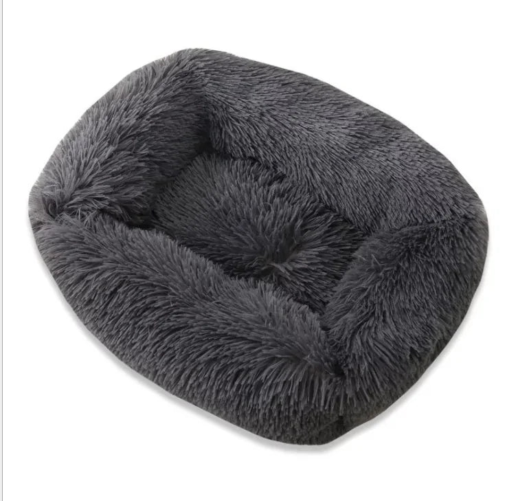 Plush Square Cat Bed: Warm Winter Pet Nest for Small Dogs and Cats