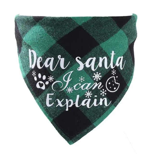 Pet Christmas Plaid Bandanas