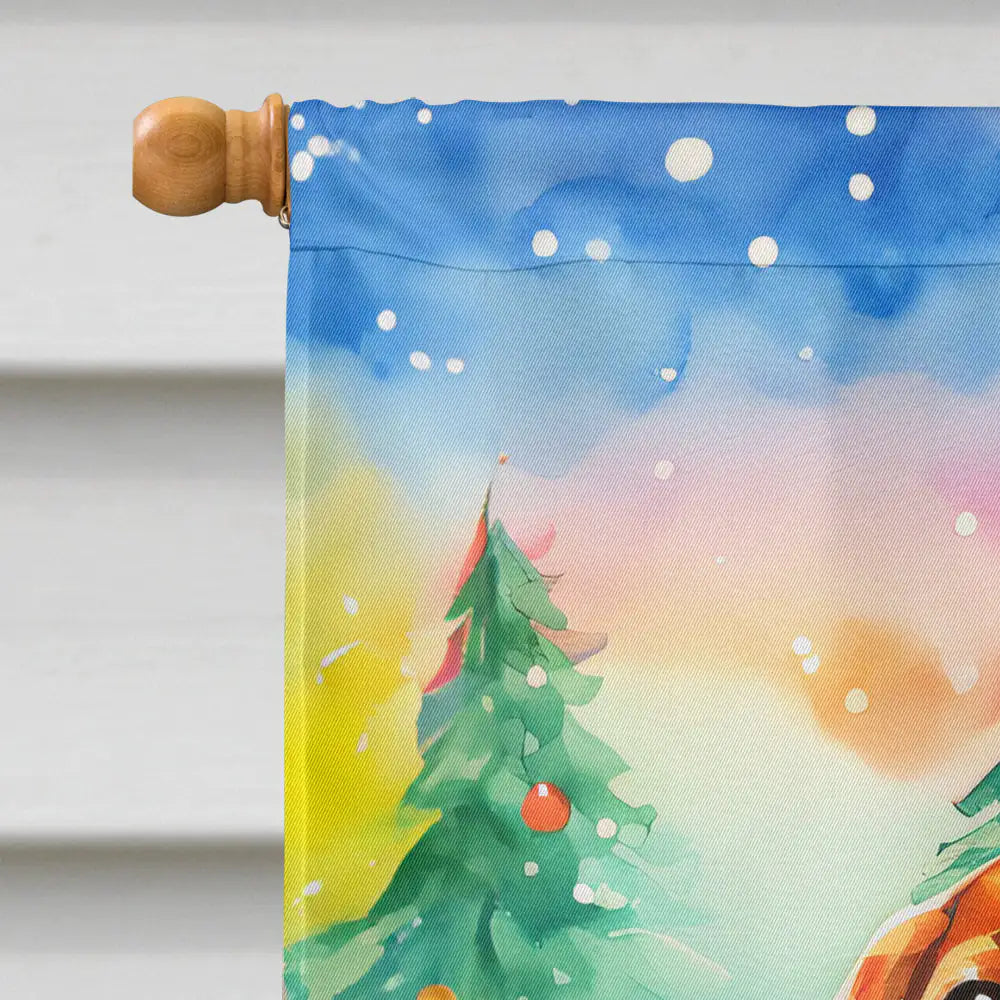 Beagle Christmas House Flag