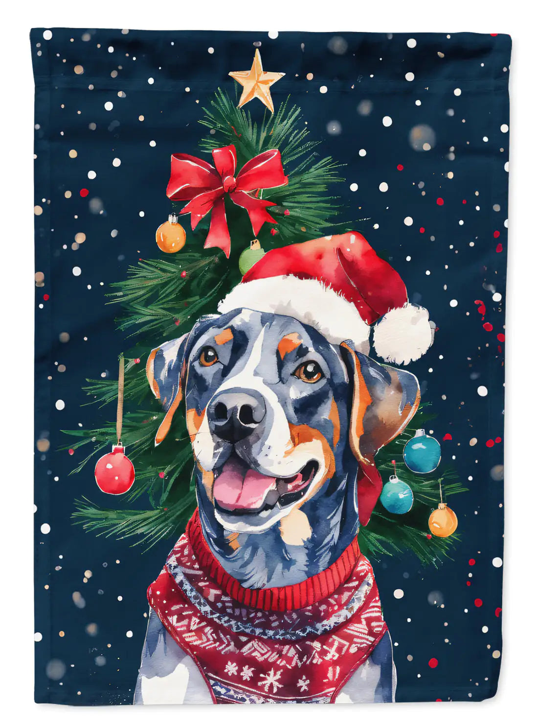 Catahoula Christmas House Flag