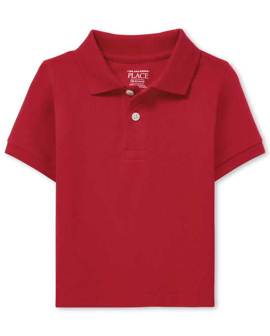 The Children's Place baby boys Fashion Color Short Sleeve Pique Polo 5T Classic Red Single