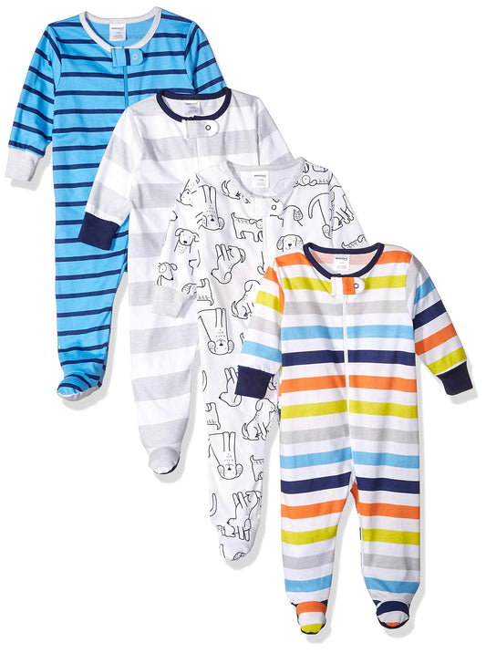 Onesies Brand baby-boys 4-pack Sleep 'N Play Footies Newborn Dog