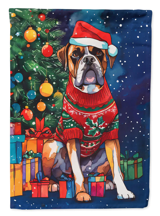 Boxer Christmas Garden Flag