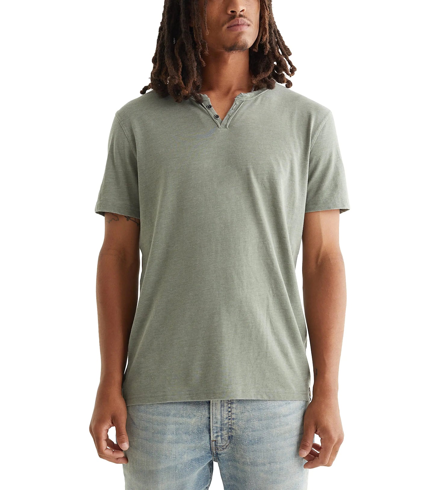 Lucky Brand Men's Venice Burnout Notch Neck Tee X-Large Laurel Wreath