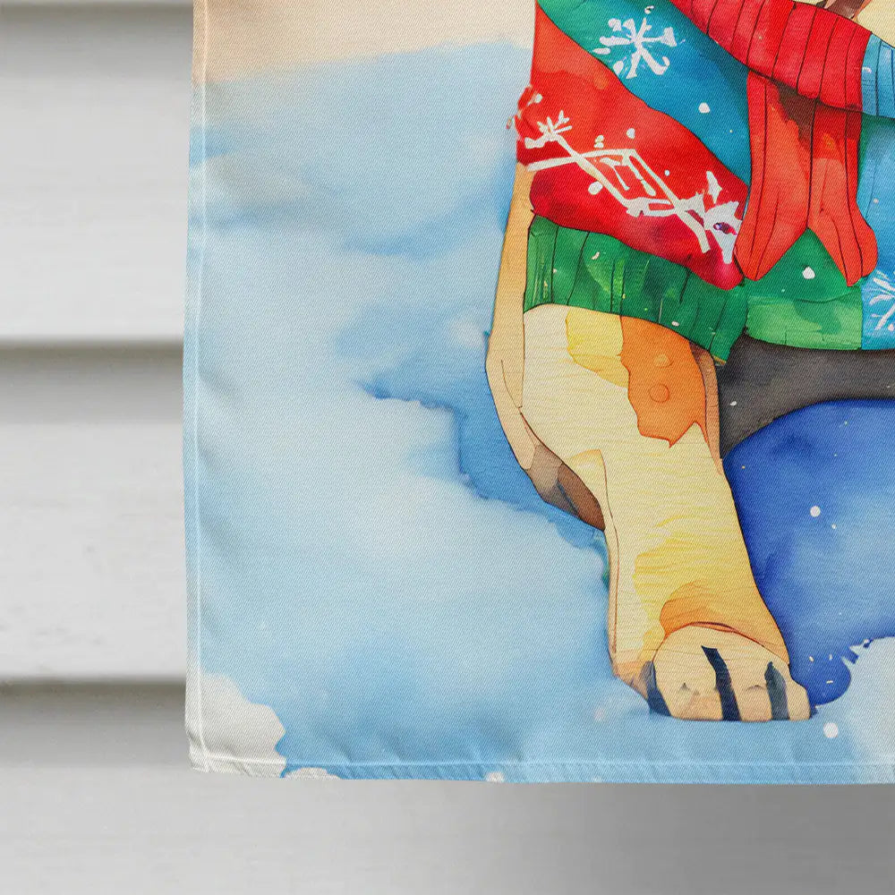 Bullmastiff Christmas House Flag