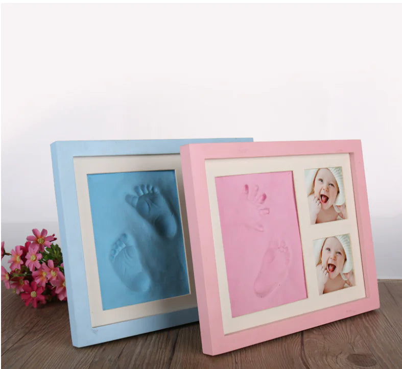 Cherished Moments: Baby Hand & Footprint Kit with Solid Wooden Frame - A Timeless Growth Memory Gift!