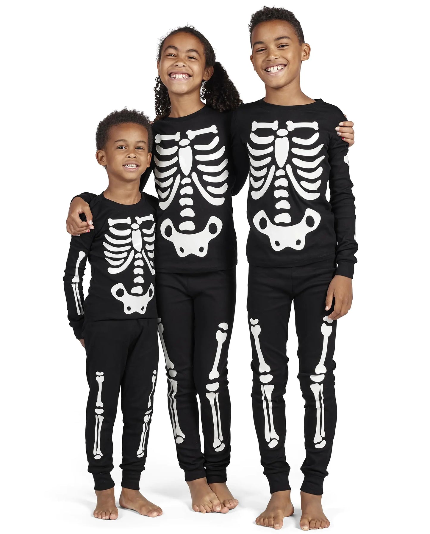 The Children's Place Baby, Toddler and Big Kids' Siblings Matching Halloween Pajama Sets, Cotton Baby/Toddler 2 Piece 0-3 Months Skeleton