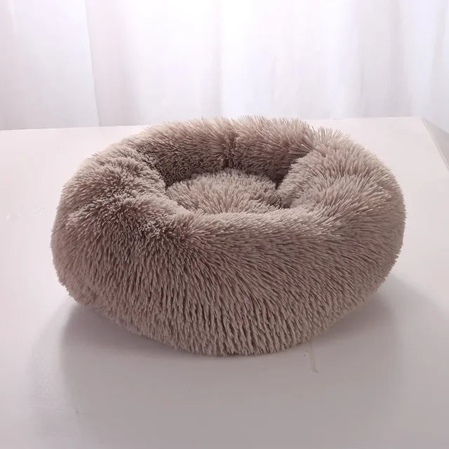 Super Soft Plush Dog Bed: Round Cushion for Large Dogs and Cats