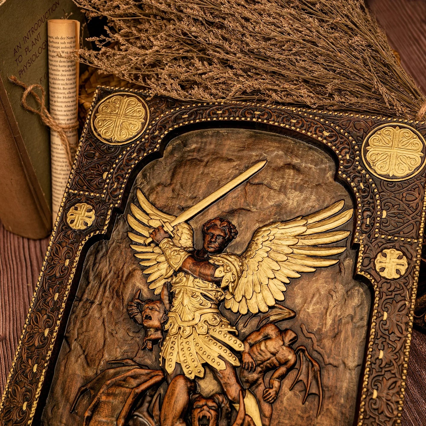 Archangel St. Michael Defeats Satan Relief Ornament