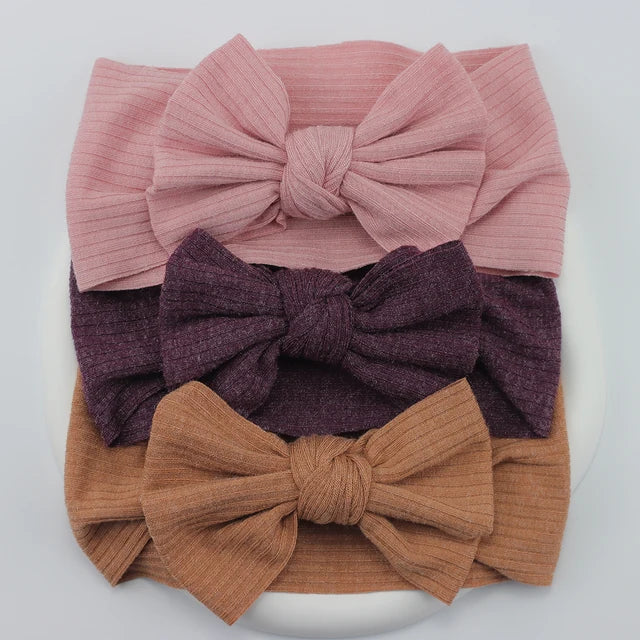 3Pcs/Lot Knit Baby Headband Bow Set