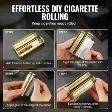 Solid Brass Manual Cigarette Tobacco Rolling Machine