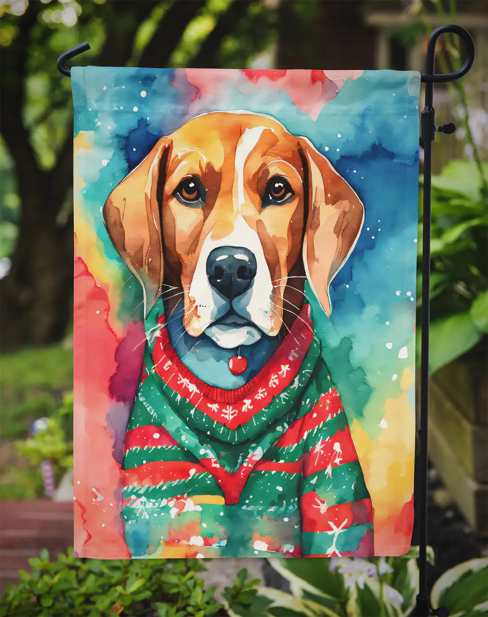 Beagle Christmas Garden Flag