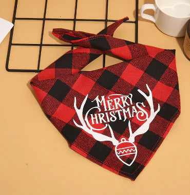 Pet Christmas Plaid Bandanas