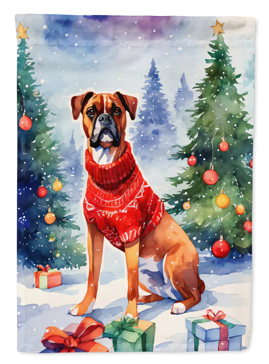 Boxer Christmas Garden Flag