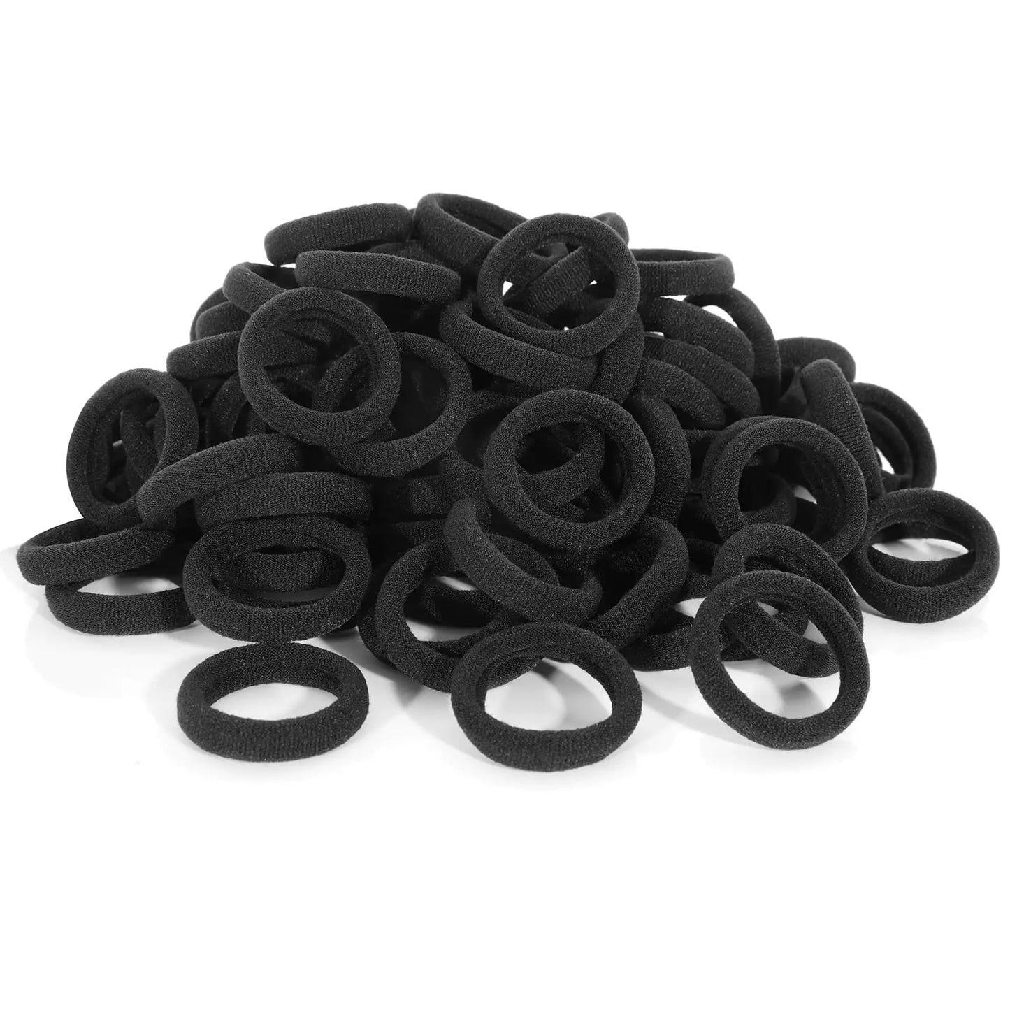 120 Pcs Baby Hair Ties, Cotton Toddler Hair Ties for Girls and Kids, Small Seamless Hair Bands Elastic Ponytail Holders(Black) Black