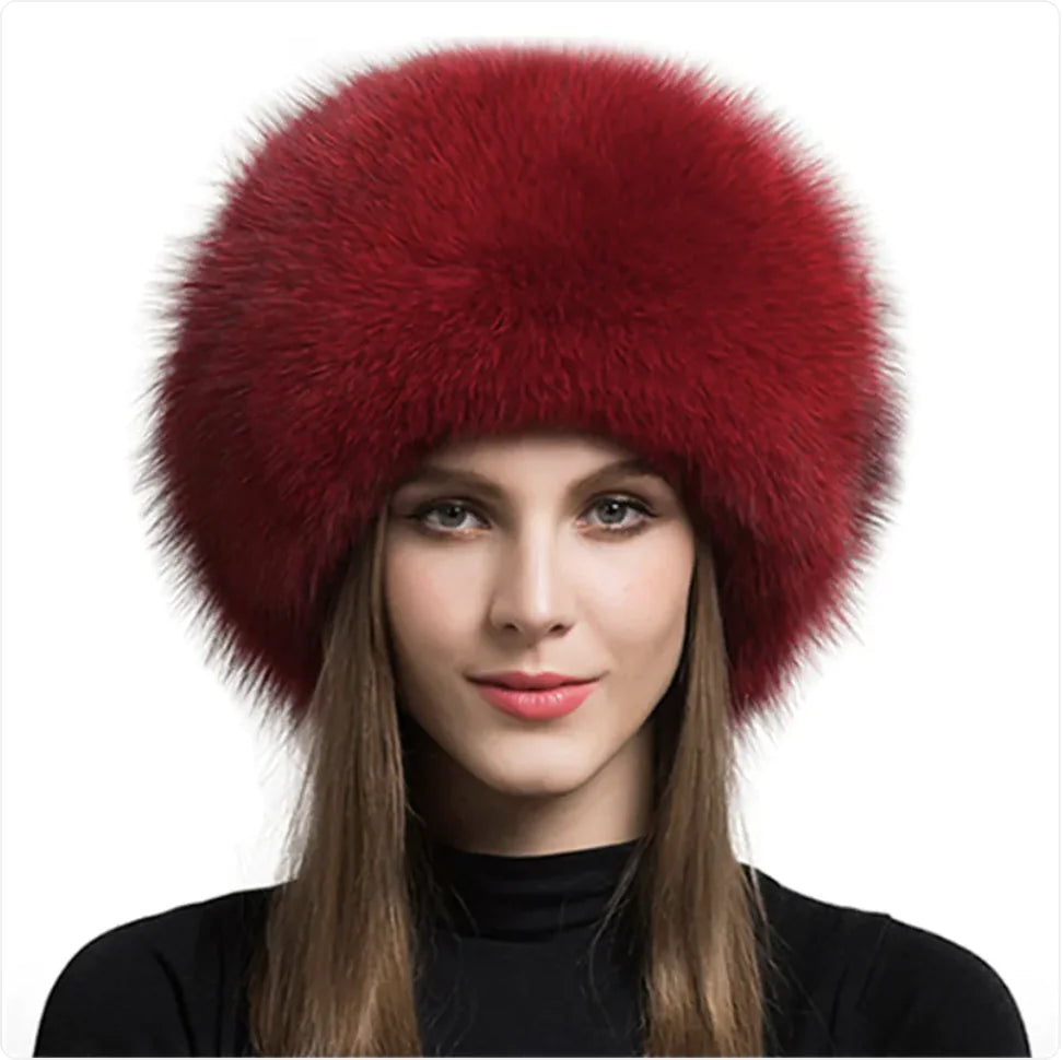 Luxurious Fox Fur Hat for Women – Ear Warmer