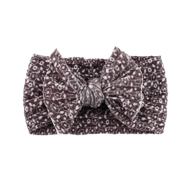 Print Nylon Baby Girl Headband Bow Topknot