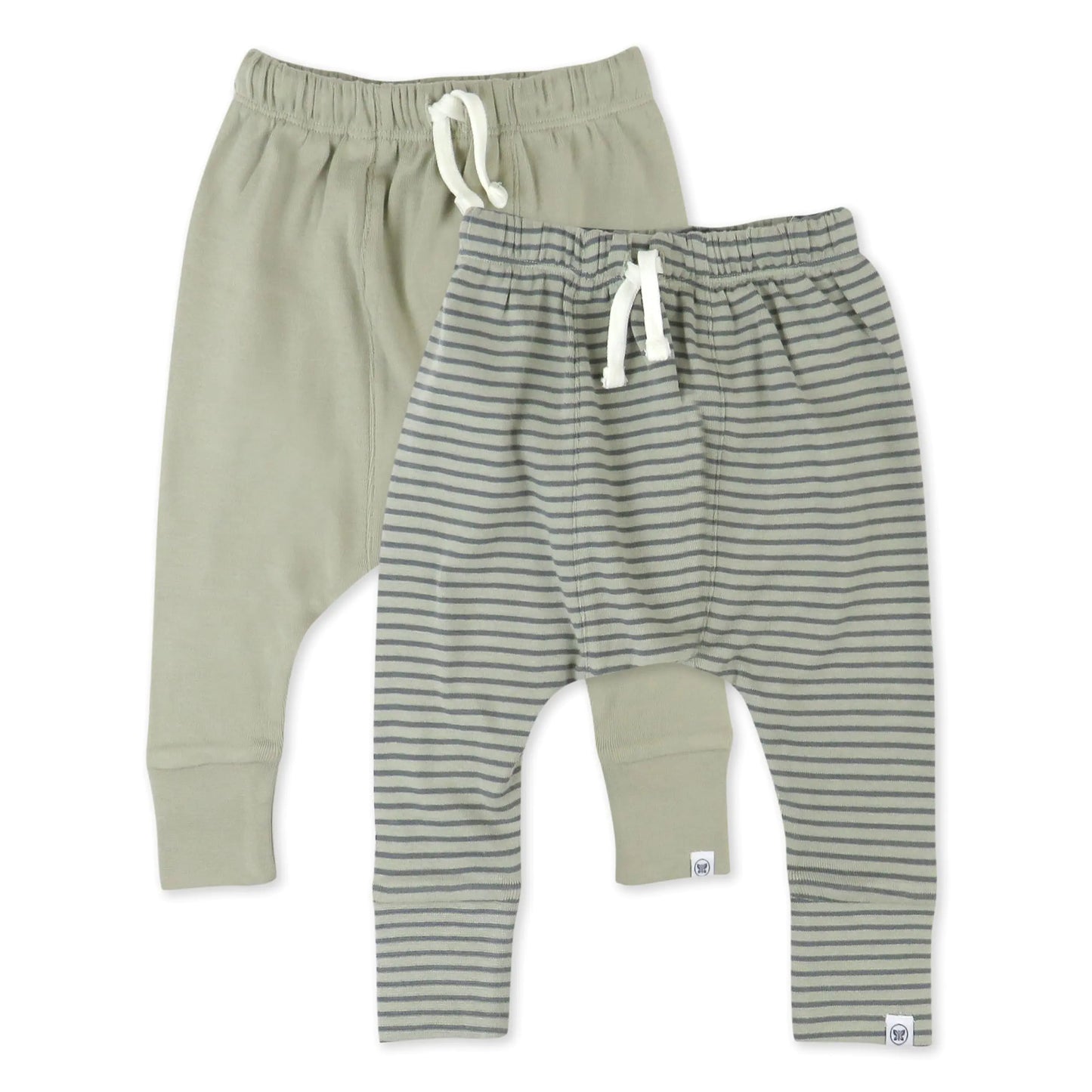 HonestBaby Honest Pants Joggers Pull on 100% Organic Cotton for Infant Baby and Toddler, Boys, Girls, Unisex 7 Years Mini Stripe Khaki 2