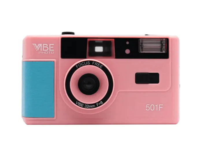 Brand new German VIBE 501F camera non-disposable retro film camera 135 film fool with flash