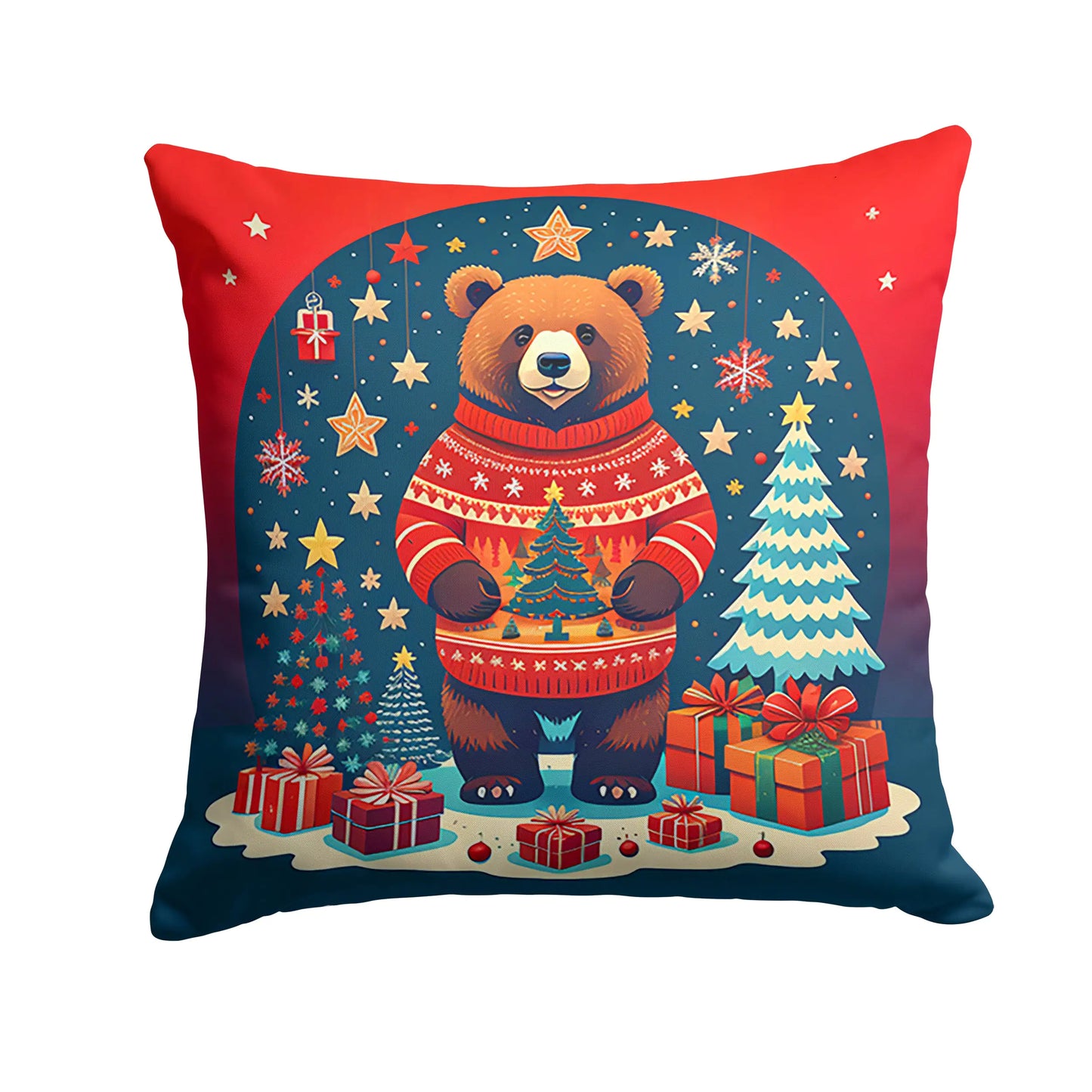 Bear Christmas Throw Pillow