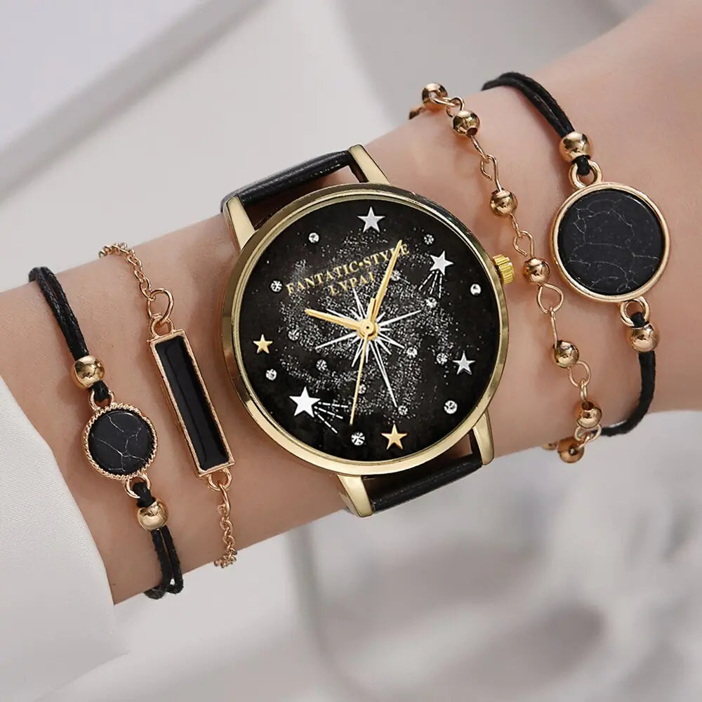 Lvpai Brand 5pcs Fashion New Bracelet Watch Set