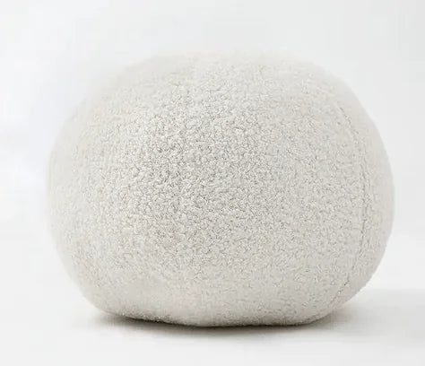 Round Velvet Soft Ball Sofa Pillow On Bay Window Bed