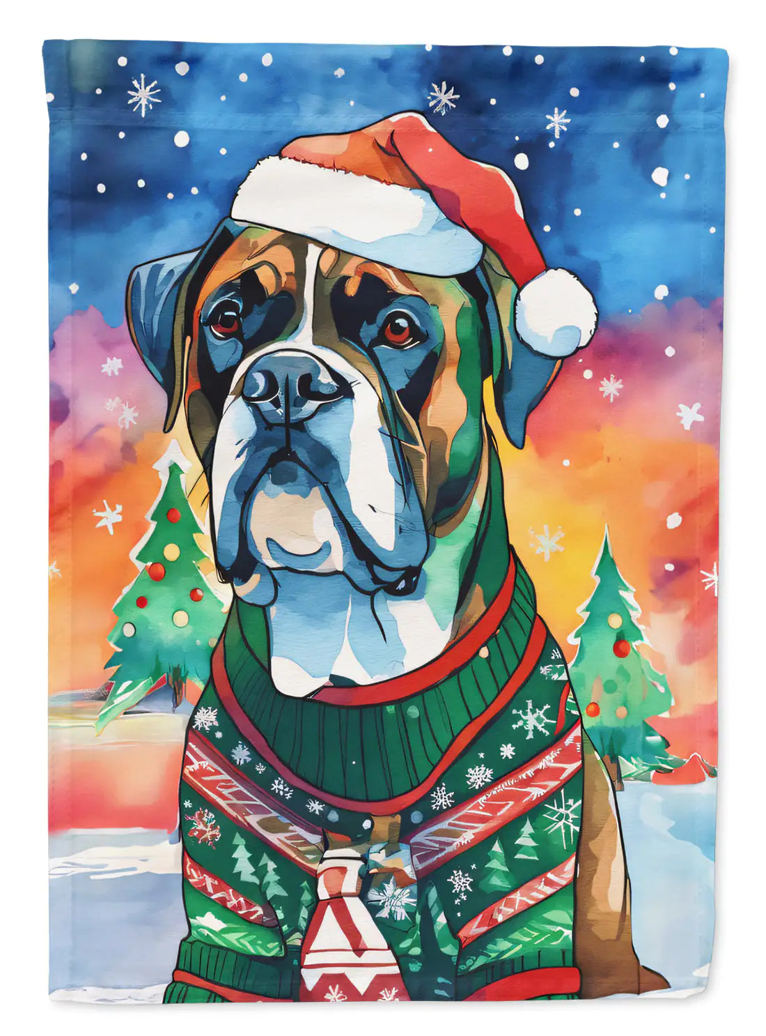 Boxer Christmas Garden Flag