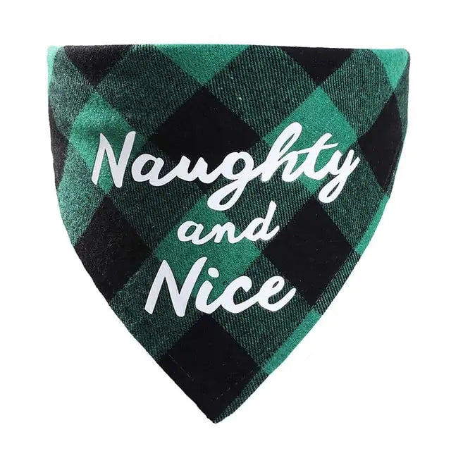 Pet Christmas Plaid Bandanas