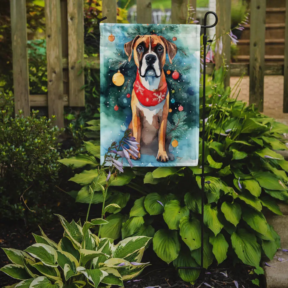 Boxer Christmas Garden Flag