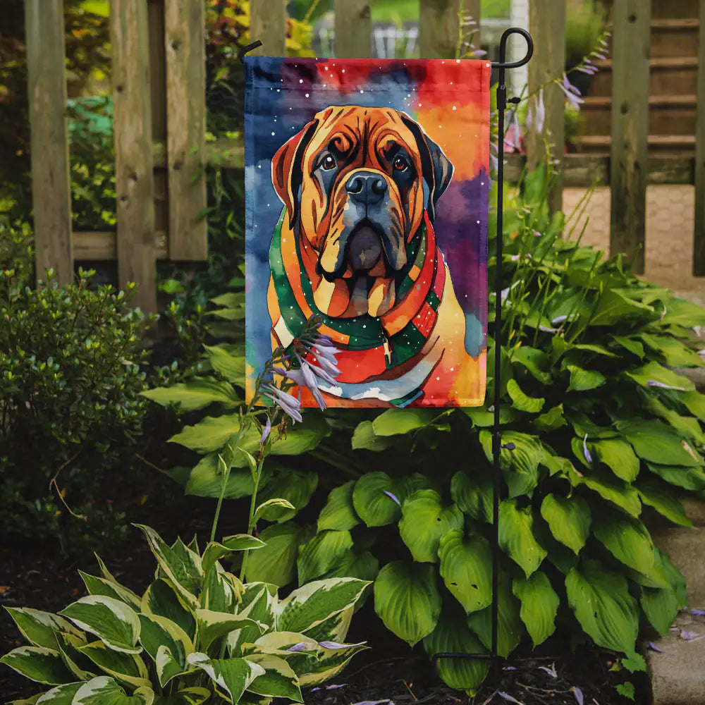 Bullmastiff Christmas Garden Flag