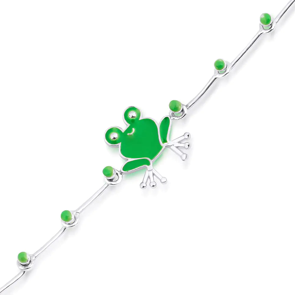 Milk&Moo Cacha Frog Baby Girl Silver Anklet