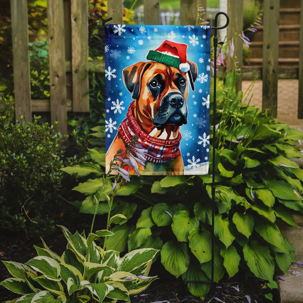 Boxer Christmas Garden Flag