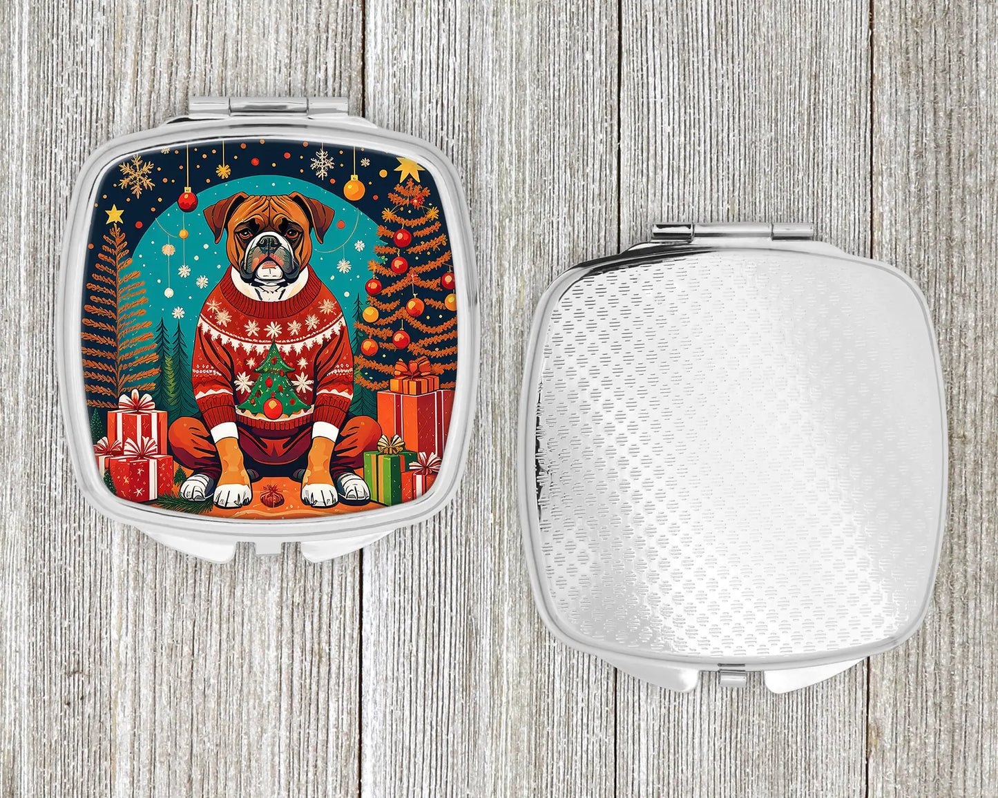 Boxer Christmas Compact Mirror