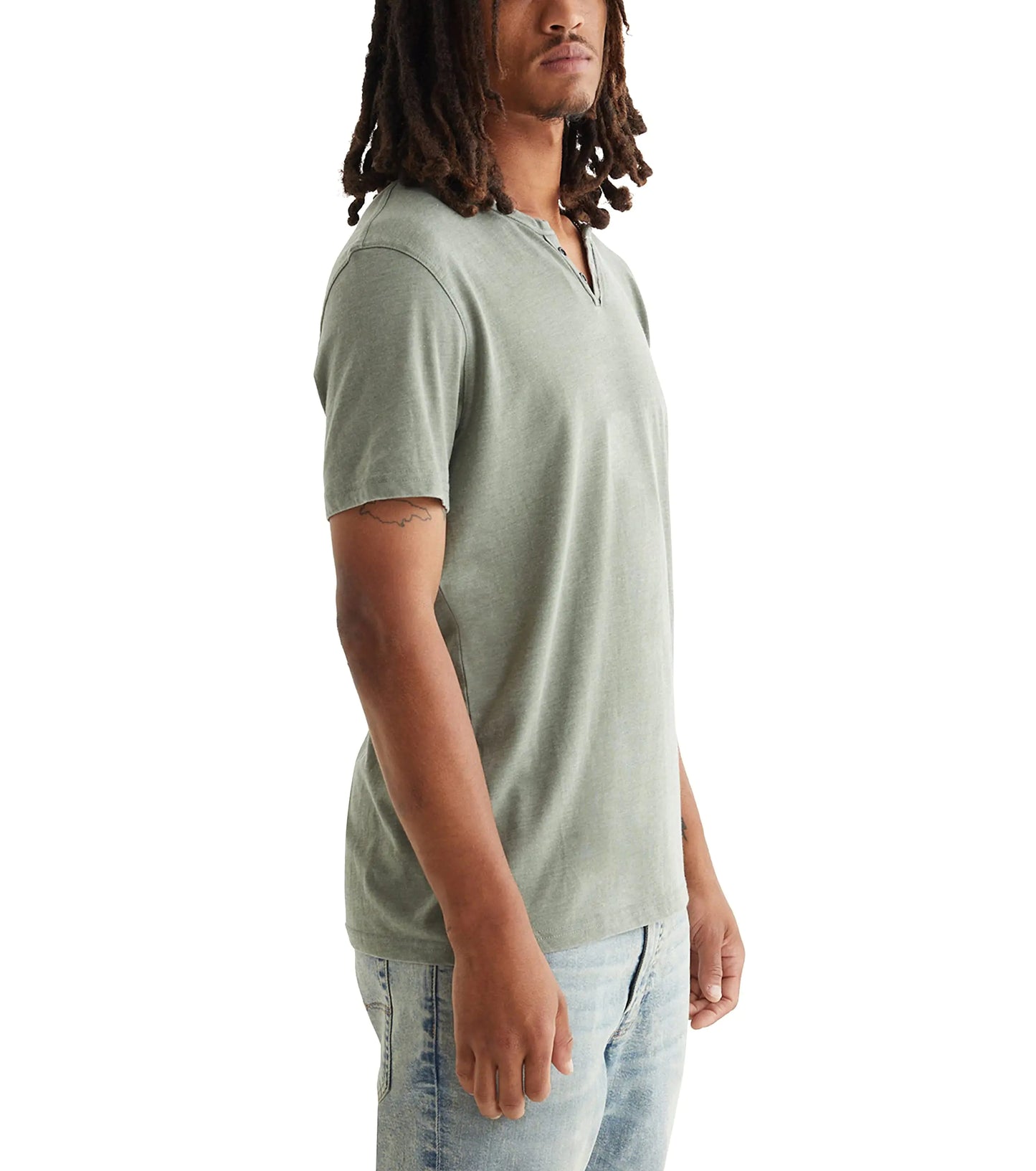 Lucky Brand Men's Venice Burnout Notch Neck Tee X-Large Laurel Wreath