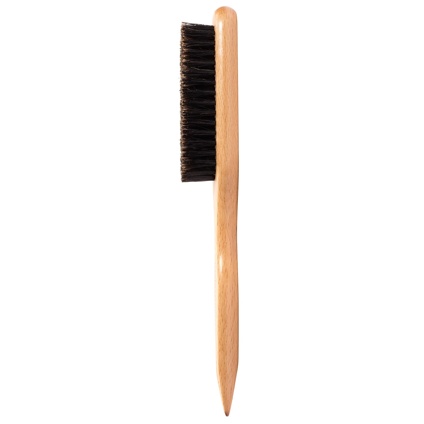 GranNaturals Boar Bristle Slick Back Hair Brush for Sleek Ponytail Bun & Smoothing Baby Hairs, Flyaways, Edge Control - Backcombing & Teasing Hairbrush with Wide Rat Tail for Sectioning & Parting