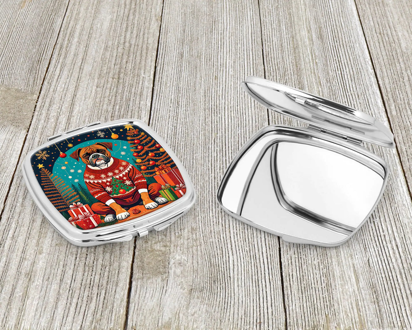 Boxer Christmas Compact Mirror