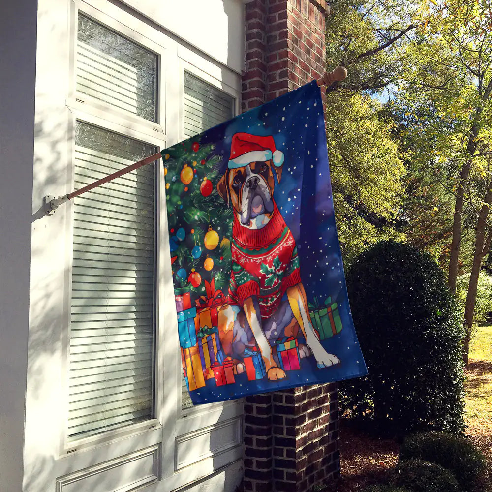 Boxer Christmas House Flag